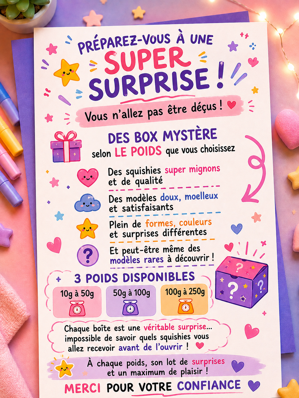 ✨ La Squishy Box Magique – 100 Squishies Surprises ✨🤫