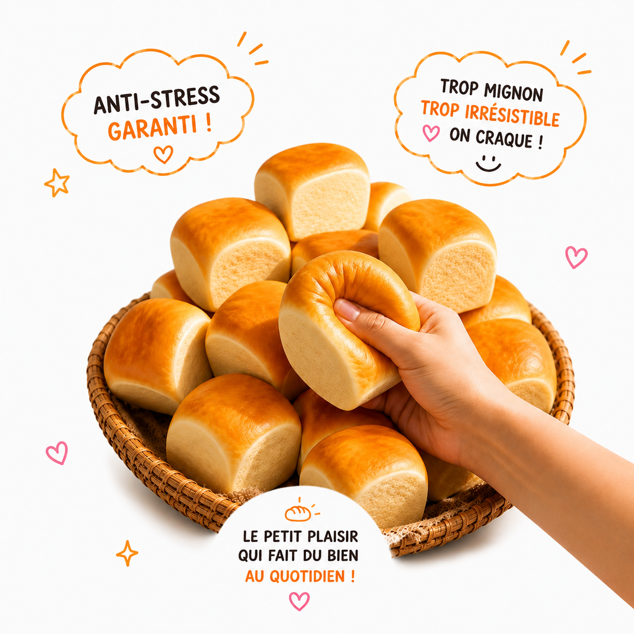 ✨ Brioche Nuage Doré – Squishy Ultra Moelleux 🍞☁️