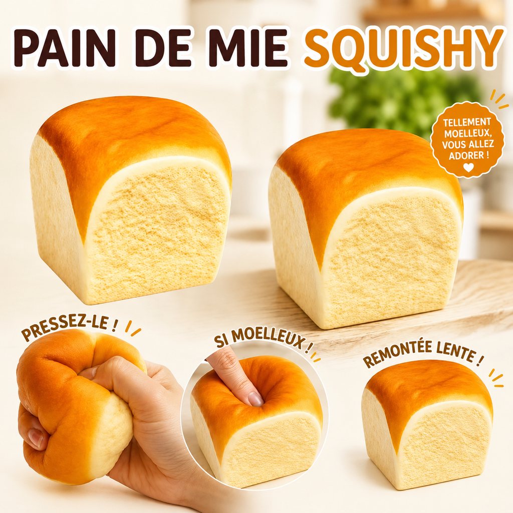 ✨ Brioche Nuage Doré – Squishy Ultra Moelleux 🍞☁️