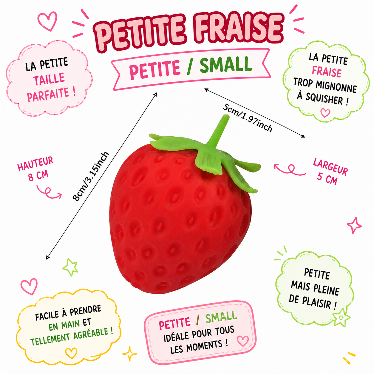 🍓 Fraise Squishy XXL – Douce, Moelleuse & Ultra Satisfaisante
