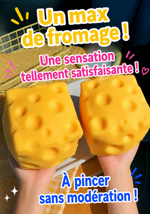 CheezySquish™ – Le Cube Fromage Anti-Stress Ultra Satisfaisant 🧀